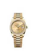 Replica Rolex Day-date Heren Horloge 41mm Goud met Stenen