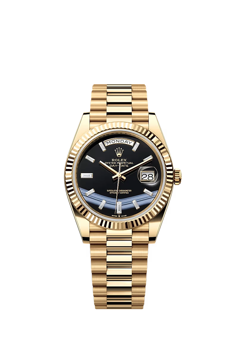 Replica Rolex Day-date Heren Horloge 41mm Bronz Goud Zwart