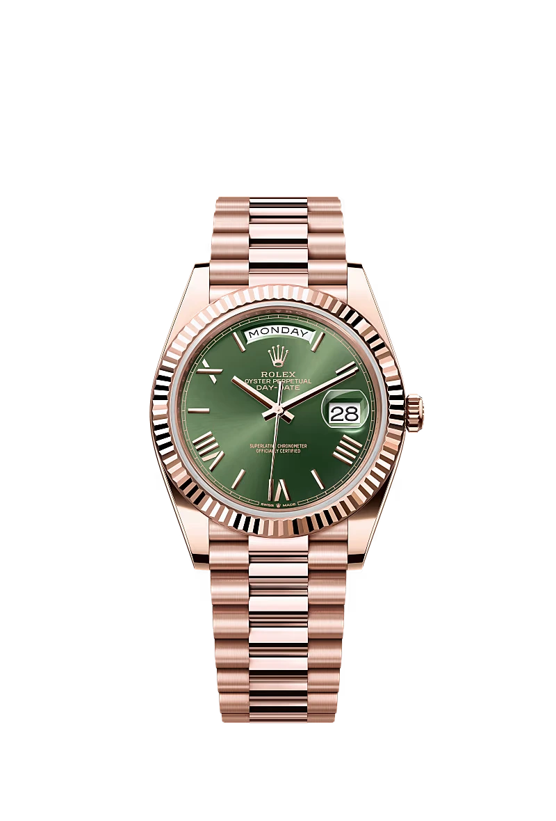 Replica Rolex Day-date Heren Horloge 41mm Bronz Groen