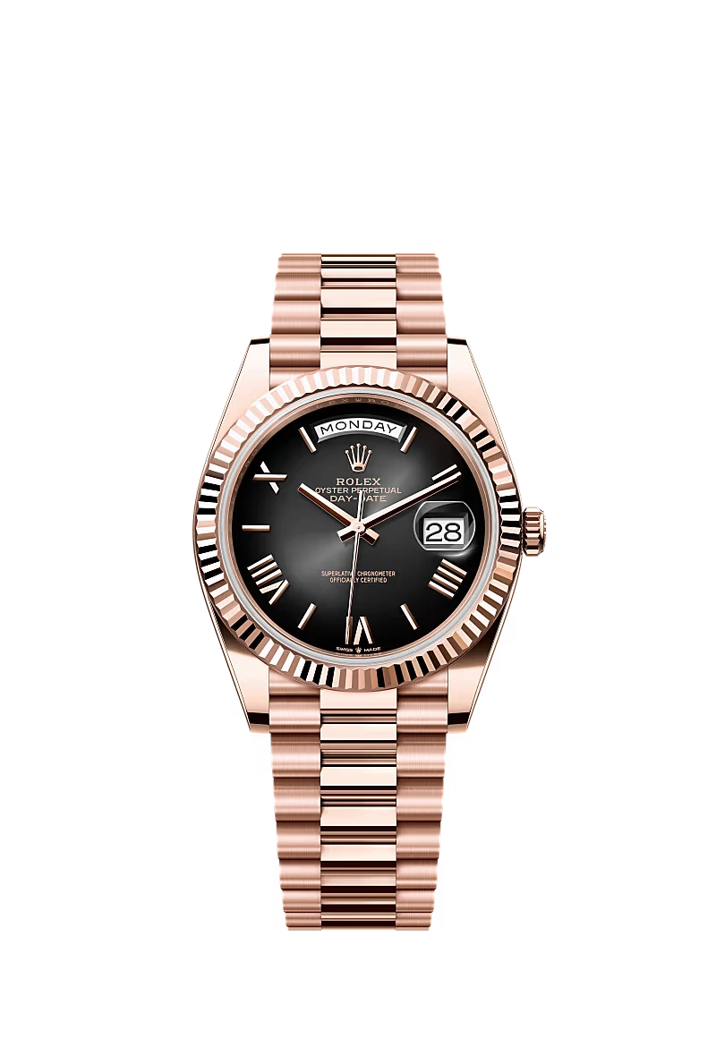 Replica Rolex Day-date Heren Horloge 41mm Bronz Zwart