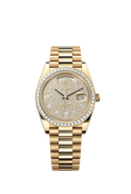 Replica Rolex Day-date Heren Horloge 41mm Goud met Stenen